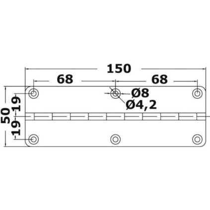 Short piano hinge