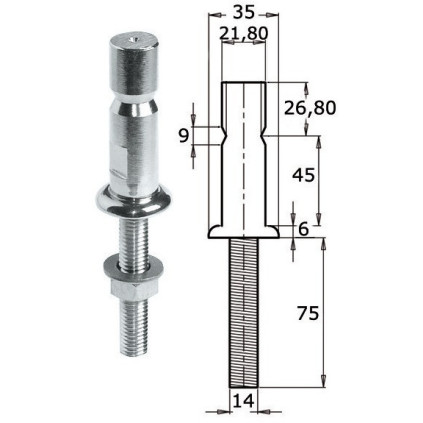 Osculati Stanchion base AISI316 25 x 1.5 mm