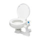 manual toilet, plastic seat