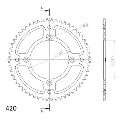 Supersprox Stealth Rear sprocket HO CR80/85,CRF150 Gold 56