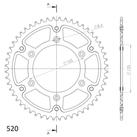 Supersprox Stealth Rear sprocket HO CR/CRF 87- Gold 52