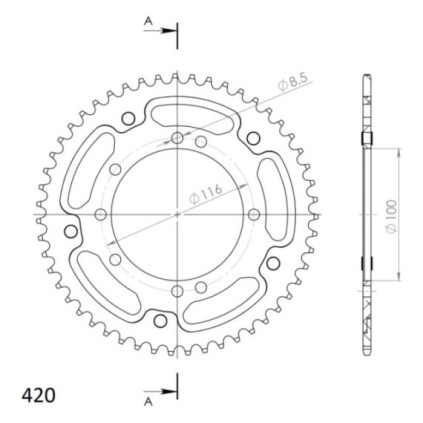 Supersprox Stealth Rear sprocket KA KX80/85 Gold 51