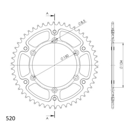 Supersprox Stealth Rear sprocket KA KX125/250/450/500 Gold 48