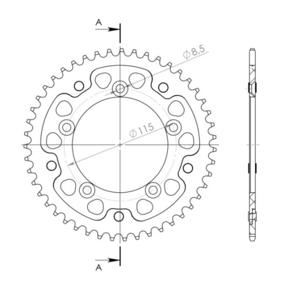 Supersprox Stealth Rear sprocket KTM SX65 46