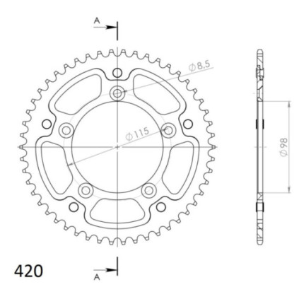 Supersprox Stealth Rear sprocket KTM SX65 48