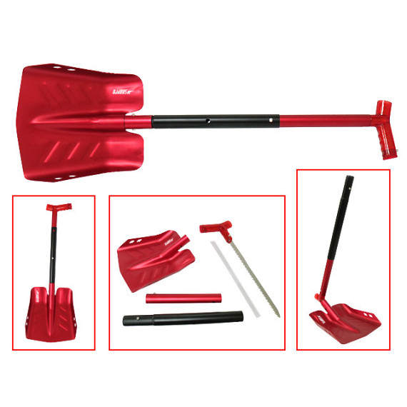 Sno-X Snow showel with saw, Red Aluminum