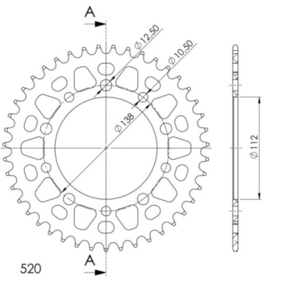 Supersprox Alu Rear sprocket HO/YA Black 41