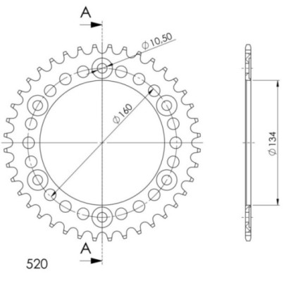 Supersprox Alu Rear sprocket HO Red 40