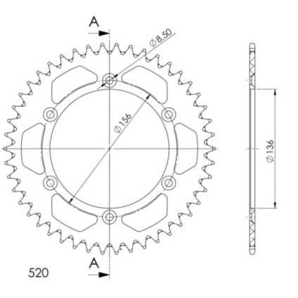 Supersprox Alu Rear sprocket Husqv. Red 46