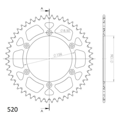 Supersprox Alu Rear sprocket Husqv. Red 48