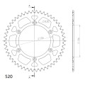 Supersprox Alu Rear sprocket Husqv. Red 48