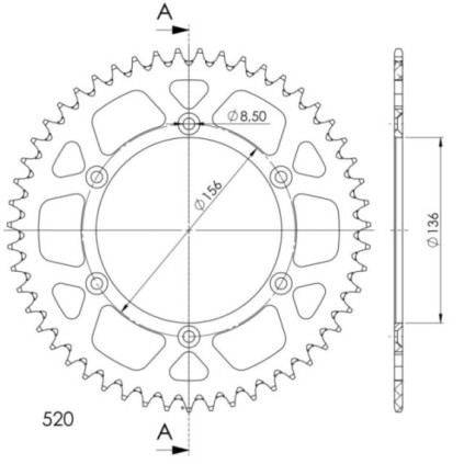 Supersprox Alu Rear sprocket Husqv. Red 49