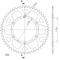 Supersprox Alu Rear sprocket Husqv. Red 52