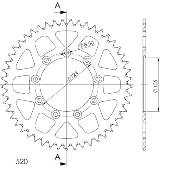 Supersprox Alu Rear sprocket TM Blue  49