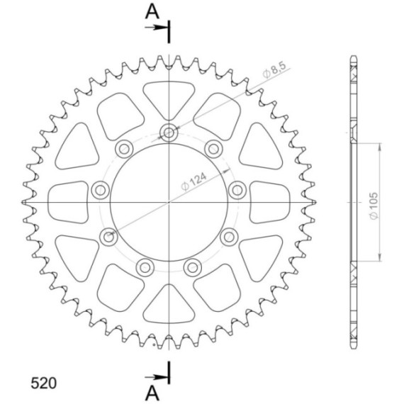 Supersprox Alu Rear sprocket TM Blue  50