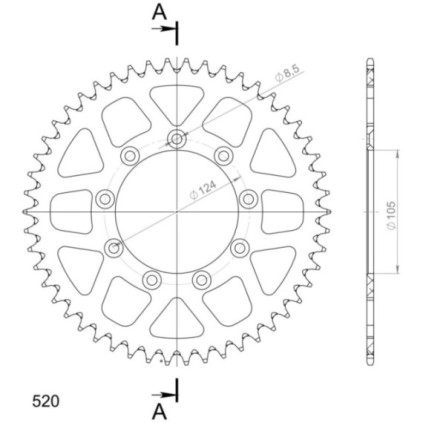 Supersprox Alu Rear sprocket TM Blue  50