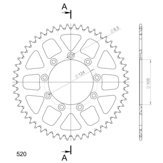 Supersprox Alu Rear sprocket TM Blue  52