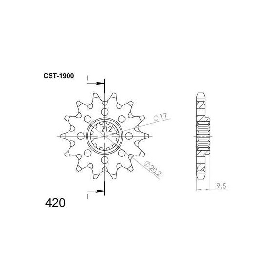 Supersprox Front Sprocket KTM SX65 98- z12