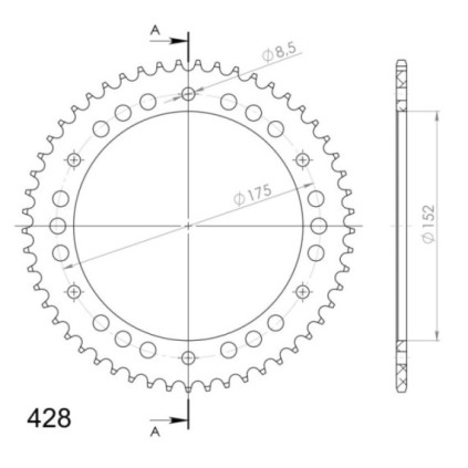 Supersprox Alu Rear sprocketYA WR125 Red 53