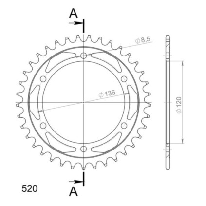 Supersprox Rear sprocket 846.37