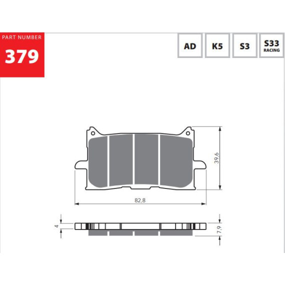 GOLDFREN Brake pads 379 Ceramic carbon AD