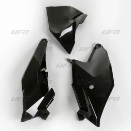 UFO Side number plates + left airbox cover KTM SX85 18- Black 001