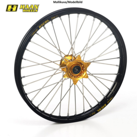 Haan wheel SX&SXF&EXC MODELS 03-14, HSB 03-13 21-1,60 BLACK RIM/GOLD HUB