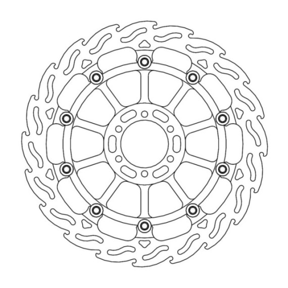 Moto-Master Racing Flame Brakedisc front left Aprilia: RSV4 RF/RR, Tuono V4 2017