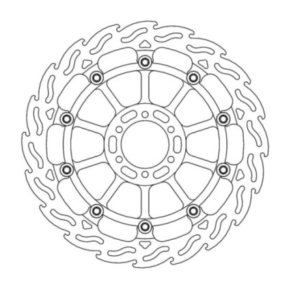 Moto-Master Racing Flame Brakedisc front left Aprilia: RSV4 RF/RR, Tuono V4 2017