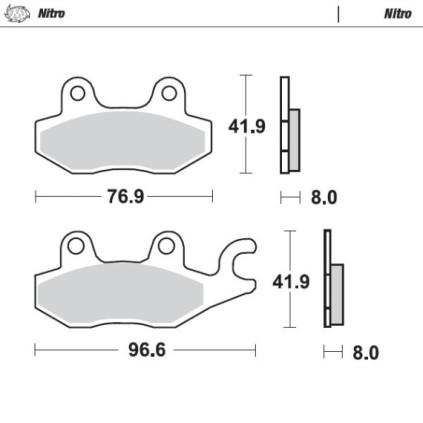 Moto-Master Brakepads Arctic Cat: DVX50/90, Kawasaki: KLF300/400, KVF650, KRF75