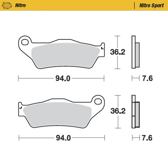 Moto-Master Nitro Racing Brakepads KTM: 125-200-250-300-350-360-380-440-500, Al