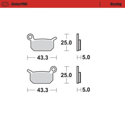 Moto-Master Brakepads KTM 50 front+rear, 65 rear