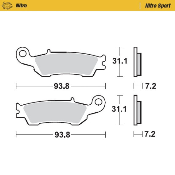 Moto-Master Nitro Racing Brakepads Yamaha YZ250F front