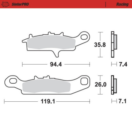 Moto-Master Brakepads Kawasaki: KFX 450/KFX 700/ KVF 700 Bruteforce left