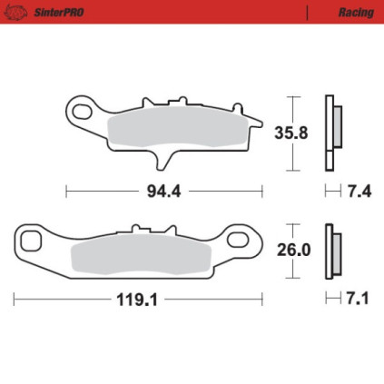 Moto-Master Brakepads Kawasaki: KFX 450/KFX 700/ KVF 700 Bruteforce right