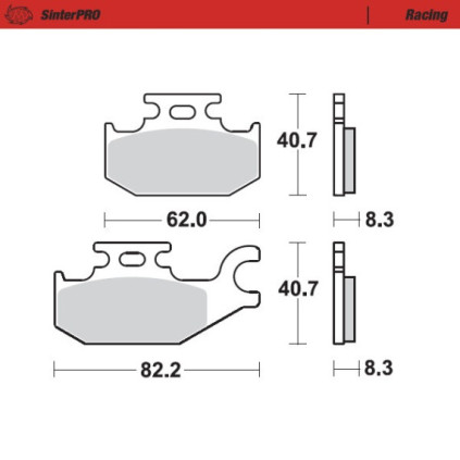 Moto-Master Brakepads Suzuki: LTA 700 / 750 Kingquad  right