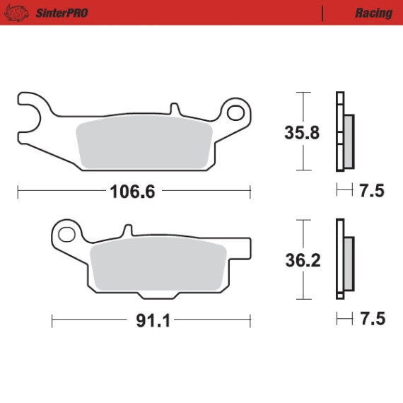 Moto-Master Brakepads Yamaha: YFM 700 Grizzly  front-right