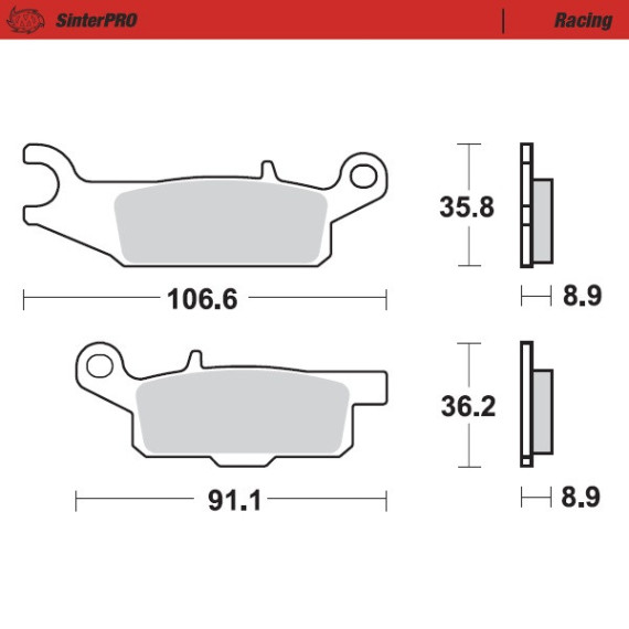 Moto-Master Brakepads Yamaha: YFM 700 Grizzly  rear-right