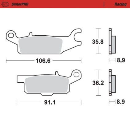 Moto-Master Brakepads Yamaha: YFM 700 Grizzly  rear-left