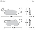 Moto-Master Brakepads Yamaha: YFM Grizzly rear left