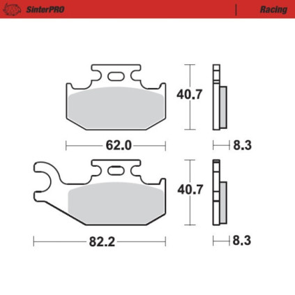 Moto-Master Brakepads Suzuki: LTA 700 / 750 Kingquad  left