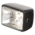 Headlight Rect side mount black ABS E-mark