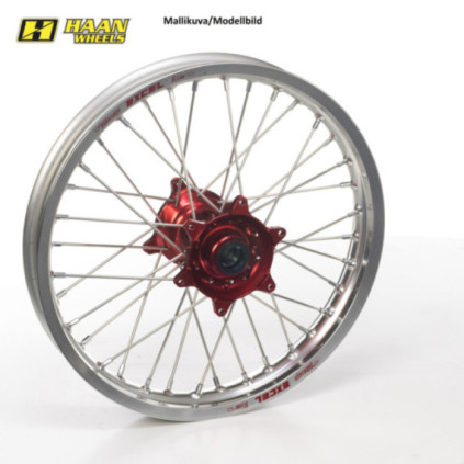  Haan wheel CRF250/450 95- 21-1,60 RED HUB/SILVER RIM/BLACK SPO/BLACK NIP