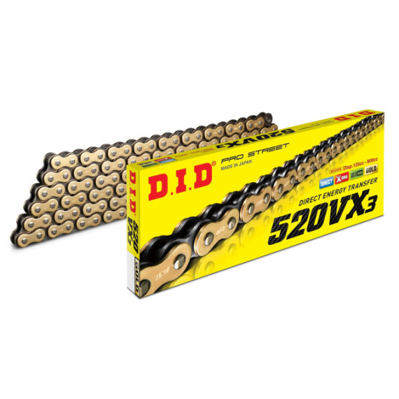 D.I.D 520VX3 G&B Chain+Connecting link rivet type (ZJ)