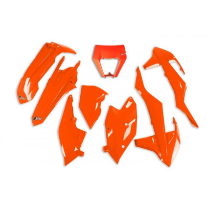 UFO Plastic kit 6-parts Fluo Orange KTM EXC/EXC-F 125-450 17-19