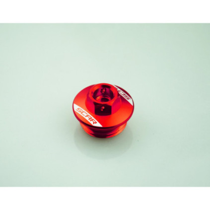 Scar Oil Filler Plug - Honda/Kawasaki/Yamaha Red color 