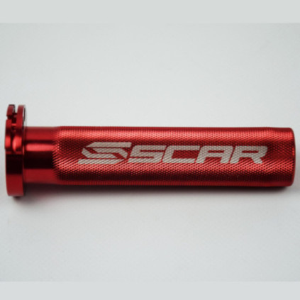 Scar Aluminum Throttle Tube + Bearing - Kawasaki/Suzuki/Yamaha - Red color 