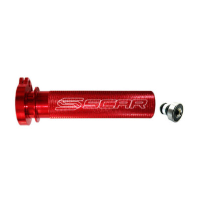 Scar Aluminum Throttle Tube + Bearing - Honda Red color 