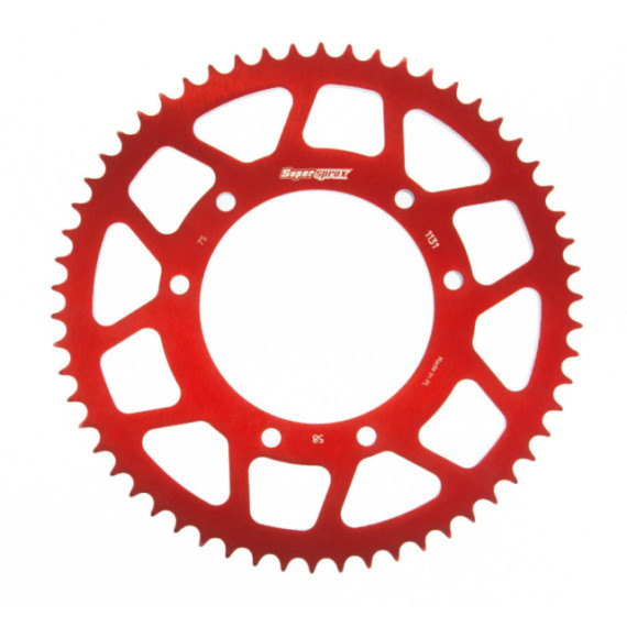 Supersprox Rear Sprocket, Red, 58 teeth (420), Ø105mm, Aprilia, Derbi, Drac