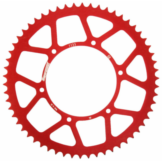 Supersprox Rear Sprocket, Red, 58 teeth (420), Ø108mm, Aprilia 14-, Derbi 10